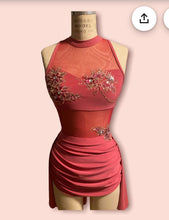 Load image into Gallery viewer, Custom Dance costume, lyrical costume, handmade costume, competition costume, with draped skirt