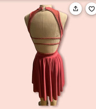 Load image into Gallery viewer, Custom Dance costume, lyrical costume, handmade costume, competition costume, with draped skirt