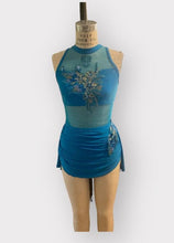 Load image into Gallery viewer, Custom Dance costume, lyrical costume, handmade costume, competition costume, with draped skirt