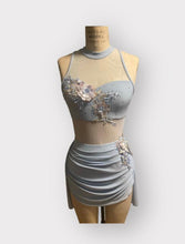 Load image into Gallery viewer, Custom Dance costume, lyrical costume, handmade costume, competition costume, with draped skirt