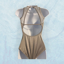 Load image into Gallery viewer, Competitive Custom Dance costume, handmade leotard with applique, competitive bodysuit with mesh cut-outs, crystals