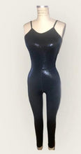 Load image into Gallery viewer, Unitard, shiny black catsuit with adjustable straps, made to order
