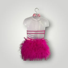 Load image into Gallery viewer, Hearts Print Dance Costume: Feathered Bustle, Crystals, Size 10
