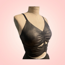 Load image into Gallery viewer, Tank top with ruched front and openings. Custom made to order.
