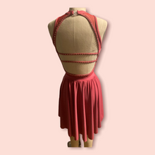 Load image into Gallery viewer, Custom Dance costume, lyrical costume, handmade costume, competition costume, with draped skirt
